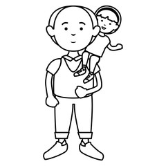 grandfather with grandson avatars