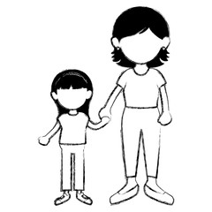 mother with daughter avatars characters