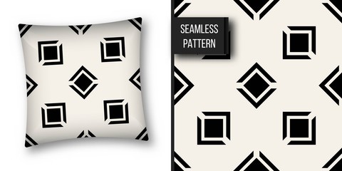 Obraz na płótnie Canvas Abstract concept vector monochrome geometric pattern. Black and white minimal background. Creative illustration template. Seamless stylish texture. For wallpaper, surface, web design, textile, decor.