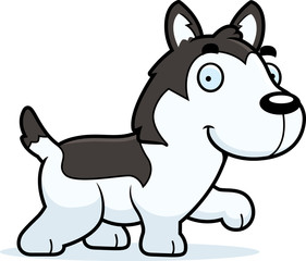 Cartoon Husky Walking