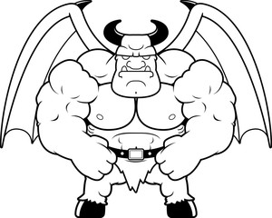 Cartoon Muscular Demon