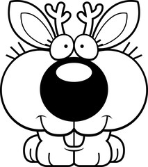 Cartoon Jackalope Smiling