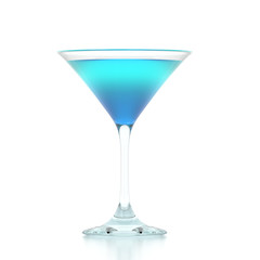 3D rendering of a martini glass on white background