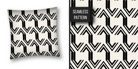 Fototapeta premium Koncepcja abstrakcyjna wektor monochromatyczny wzór geometryczny. Czarno-białe minimalne tło. Kreatywny szablon ilustracji. Stylowa tekstura. Do tapet, powierzchni, projektowania stron internetowych, tekstyliów, dekoracji.