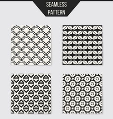 Abstract concept vector monochrome geometric pattern. Black and white minimal background. Creative illustration template. Seamless stylish texture. For wallpaper, surface, web design, textile, decor.