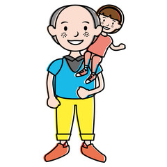 grandfather with grandson avatars