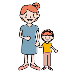 mother with daughter avatars characters