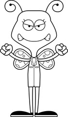 Cartoon Angry Scientist Butterfly