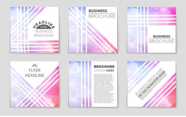 Naklejka premium Abstract vector layout background set. For art template design, list, front page, mockup brochure theme style, banner, idea, cover, booklet, print, flyer, book, blank, card, ad, sign, sheet,, a4.