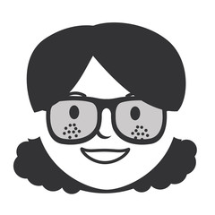 beautiful woman head with glasses avatar character
