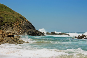 Fototapeta na wymiar Rocky beach in Spain, Atlantic ocean