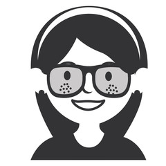 beautiful woman with glasses avatar character