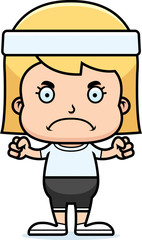 Cartoon Angry Fitness Girl