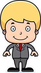 Cartoon Smiling Businessperson Boy