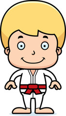 Cartoon Smiling Karate Boy