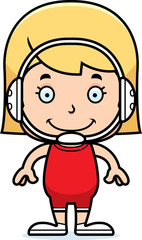 Cartoon Smiling Wrestler Girl