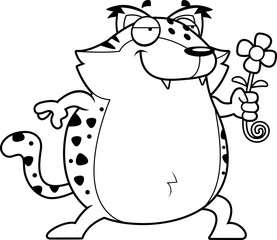 Cartoon Bobcat Flower