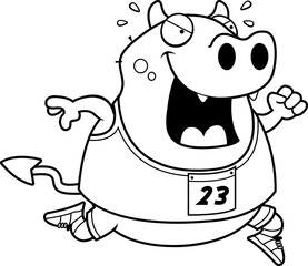 Cartoon Devil Running Race