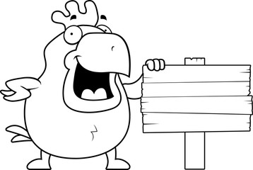 Cartoon Rooster Sign