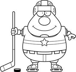 Smiling Cartoon Hockey Player