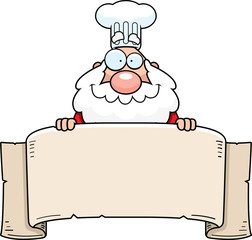 Cartoon Santa Claus Chef Banner