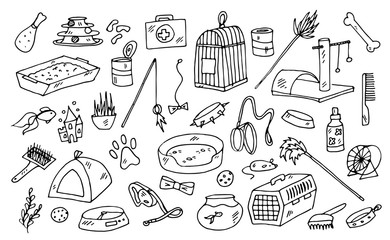 pet doodle vector pattern