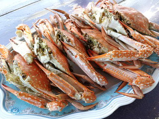 stream crabs on the plate