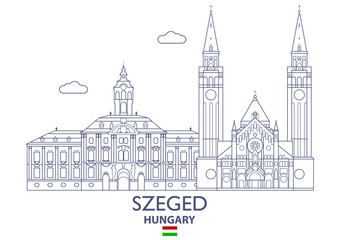 Fototapeta premium Szeged City Skyline, Hungary