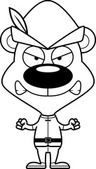 Fototapeta premium Cartoon Angry Robin Hood Bear