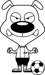 Cartoon Angry Soccer Player Puppy