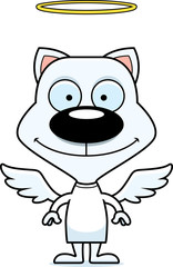 Cartoon Smiling Angel Kitten