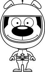 Cartoon Smiling Astronaut Puppy