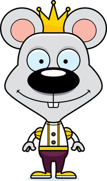 Cartoon Smiling Prince Mouse