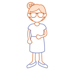 beautiful woman with glasses avatar character