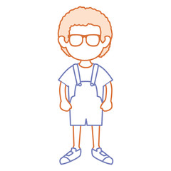 cute little boy with glasses avatar character