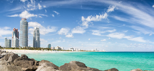 Naklejka premium Widok w ciągu dnia w Miami South Beach na Florydzie