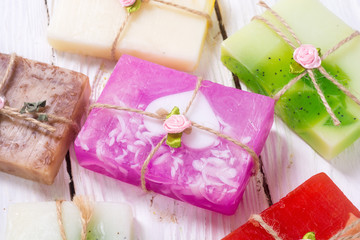 Fototapeta na wymiar colorful fruit handmade soap