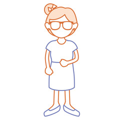 beautiful woman with glasses avatar character