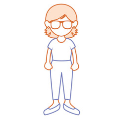 beautiful woman with glasses avatar character