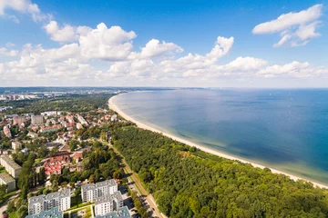 Peel and stick wall murals The Baltic, Sopot, Poland Beach of Gdansk, view from above