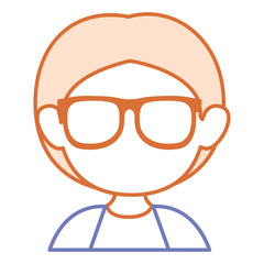 cute little boy with glasses avatar character