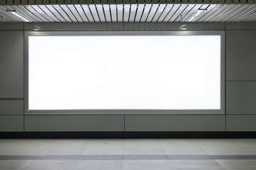 Large blank billboard on a street wall, banners with room to add your own text