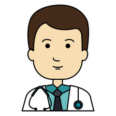 male doctor with stethoscope avatar character