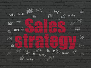 Advertising concept: Sales Strategy on wall background