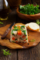 Terrine potofe pork and vegetables.