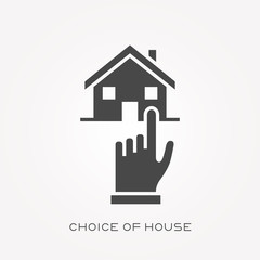 Silhouette icon choice of house