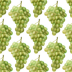 Seamless pattern with green grape