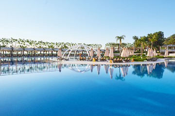 Type entertainment complex. The popular resort with pools and water parks in Turkey. Luxury Hotel....