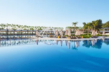 Wandaufkleber Type entertainment complex. The popular resort with pools and water parks in Turkey. Luxury Hotel. Resort © standret