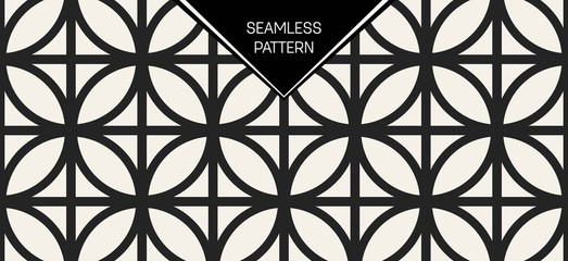Abstract concept vector monochrome geometric pattern. Black and white minimal background. Creative illustration template. Seamless stylish texture. For wallpaper, surface, web design, textile, decor.
